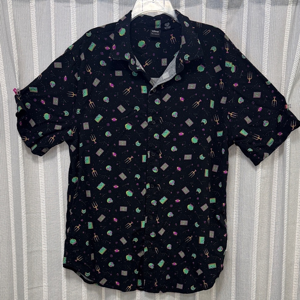 Disney‎ Our Universe Haunted Mansion Print Button-up Shirt Size L